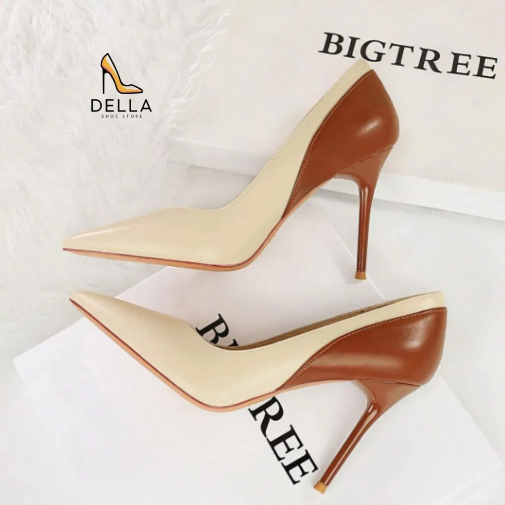 High Quality Leather Pointed Toe High Heels, 9.5cm